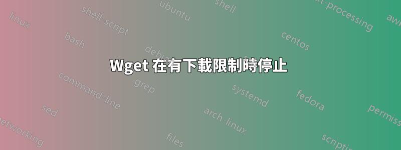 Wget 在有下載限制時停止