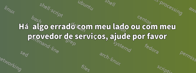 Há algo errado com meu lado ou com meu provedor de serviços, ajude por favor