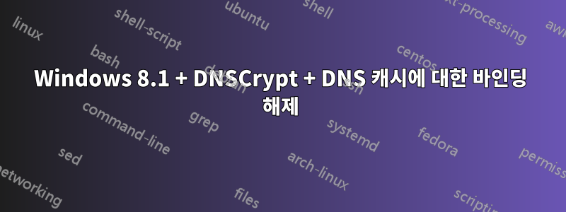 Windows 8.1 + DNSCrypt + DNS 캐시에 대한 바인딩 해제