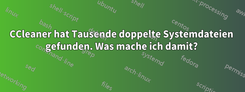 CCleaner hat Tausende doppelte Systemdateien gefunden. Was mache ich damit?