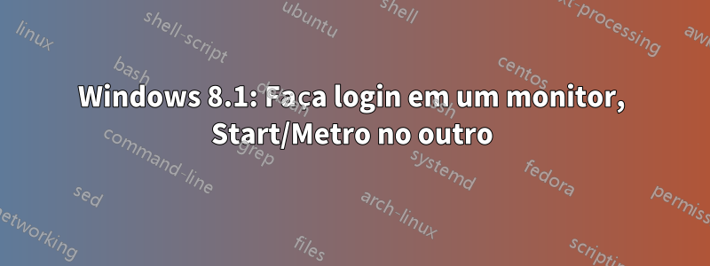 Windows 8.1: Faça login em um monitor, Start/Metro no outro