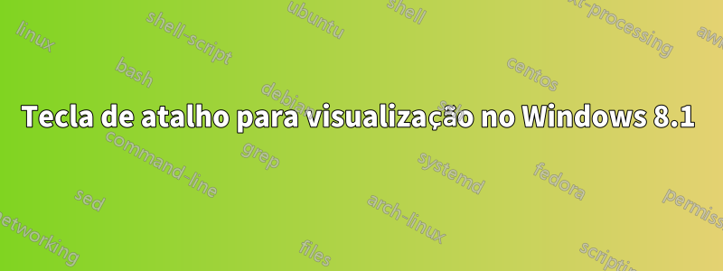 Tecla de atalho para visualização no Windows 8.1