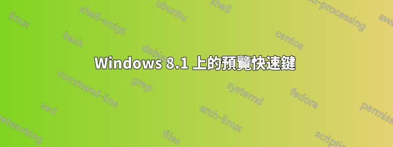 Windows 8.1 上的預覽快速鍵