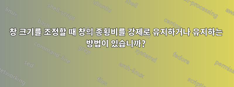 창 크기를 조정할 때 창의 종횡비를 강제로 유지하거나 유지하는 방법이 있습니까?