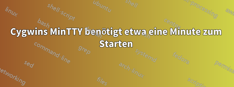 Cygwins MinTTY benötigt etwa eine Minute zum Starten