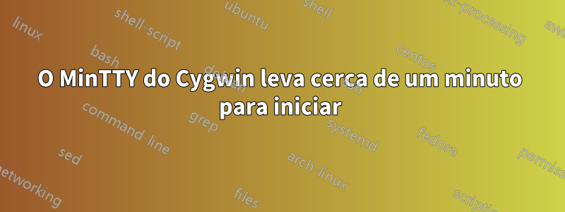 O MinTTY do Cygwin leva cerca de um minuto para iniciar