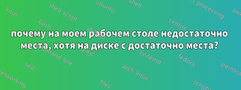 почему на моем рабочем столе недостаточно места, хотя на диске c достаточно места?