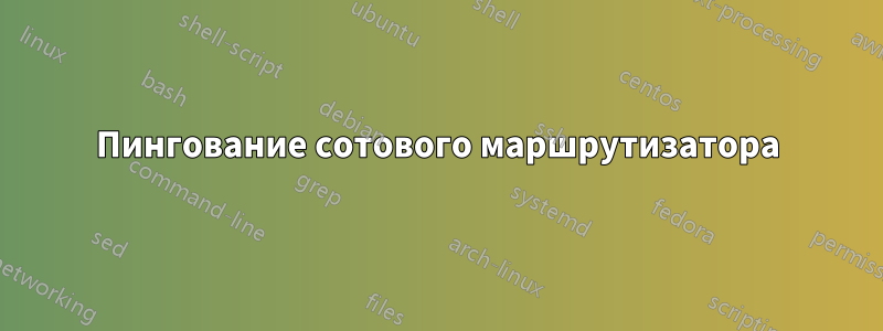 Пингование сотового маршрутизатора