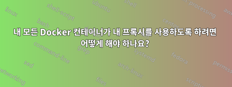 내 모든 Docker 컨테이너가 내 프록시를 사용하도록 하려면 어떻게 해야 하나요?