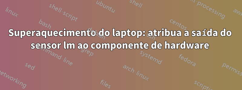 Superaquecimento do laptop: atribua a saída do sensor lm ao componente de hardware