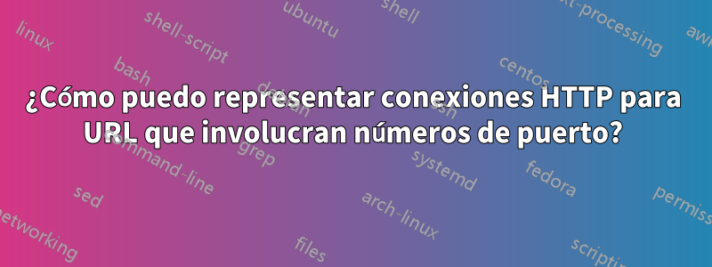 ¿Cómo puedo representar conexiones HTTP para URL que involucran números de puerto?