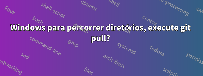 Windows para percorrer diretórios, execute git pull?