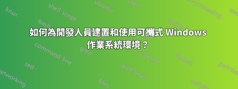 如何為開發人員建置和使用可攜式 Windows 作業系統環境？