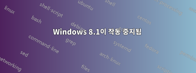 Windows 8.1이 작동 중지됨