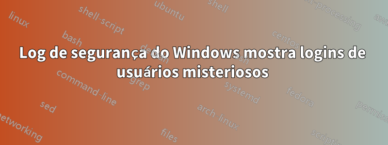 Log de segurança do Windows mostra logins de usuários misteriosos