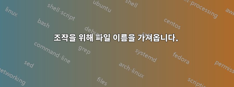 조작을 위해 파일 이름을 가져옵니다.