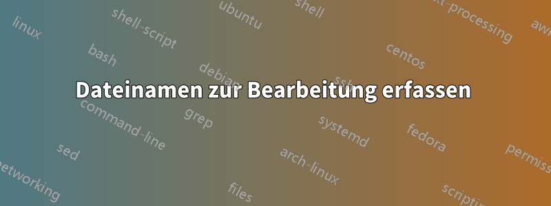 Dateinamen zur Bearbeitung erfassen