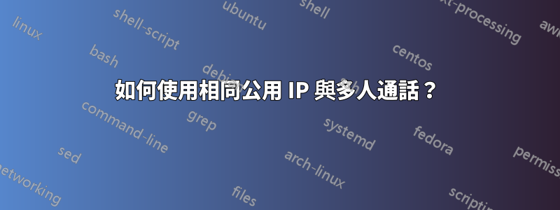 如何使用相同公用 IP 與多人通話？