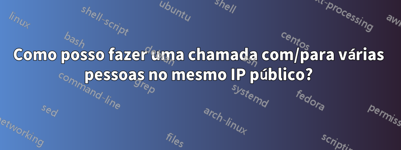 Como posso fazer uma chamada com/para várias pessoas no mesmo IP público?