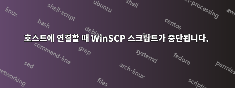 호스트에 연결할 때 WinSCP 스크립트가 중단됩니다.