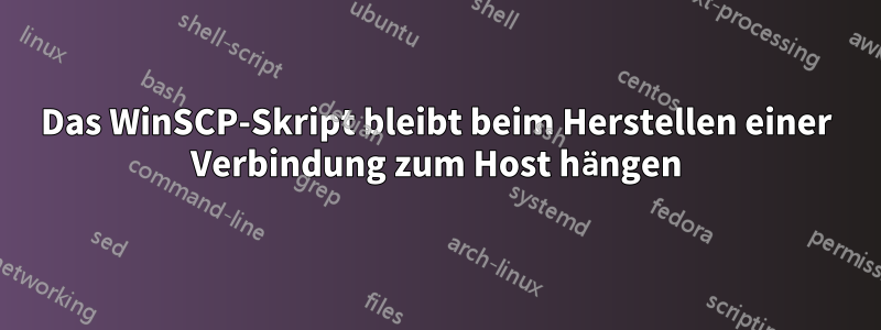 Das WinSCP-Skript bleibt beim Herstellen einer Verbindung zum Host hängen