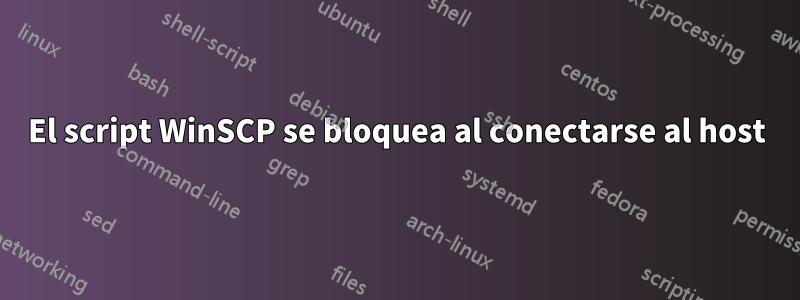 El script WinSCP se bloquea al conectarse al host