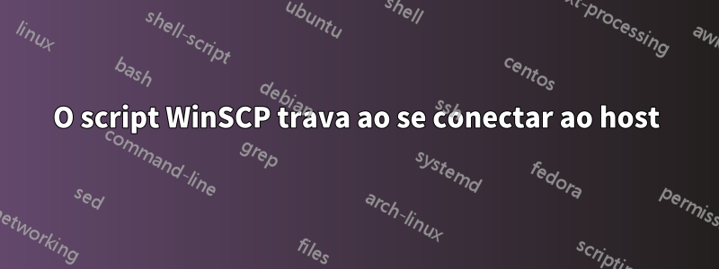 O script WinSCP trava ao se conectar ao host