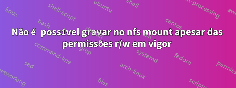 Não é possível gravar no nfs mount apesar das permissões r/w em vigor