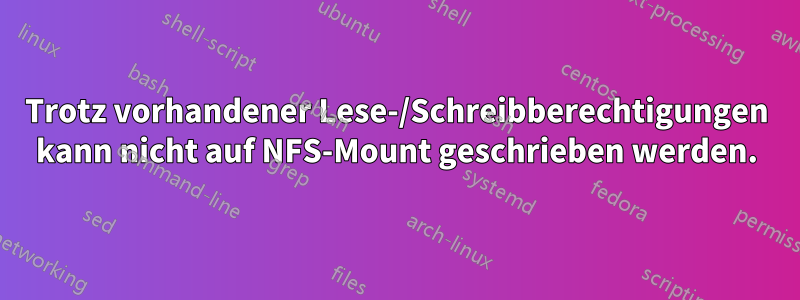 Trotz vorhandener Lese-/Schreibberechtigungen kann nicht auf NFS-Mount geschrieben werden.