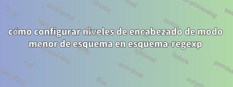 cómo configurar niveles de encabezado de modo menor de esquema en esquema-regexp