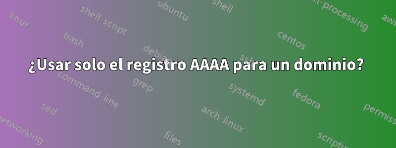 ¿Usar solo el registro AAAA para un dominio?