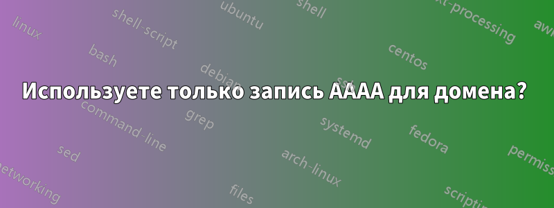 Используете только запись AAAA для домена?