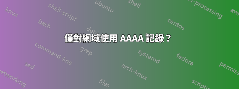 僅對網域使用 AAAA 記錄？