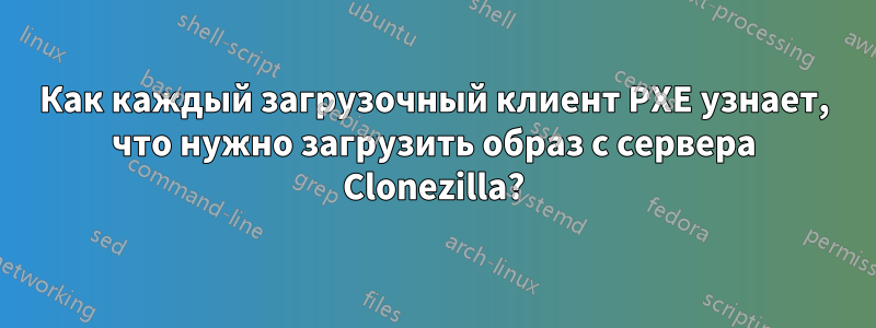 Как каждый загрузочный клиент PXE узнает, что нужно загрузить образ с сервера Clonezilla?