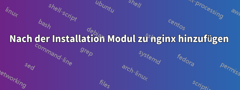 Nach der Installation Modul zu nginx hinzufügen
