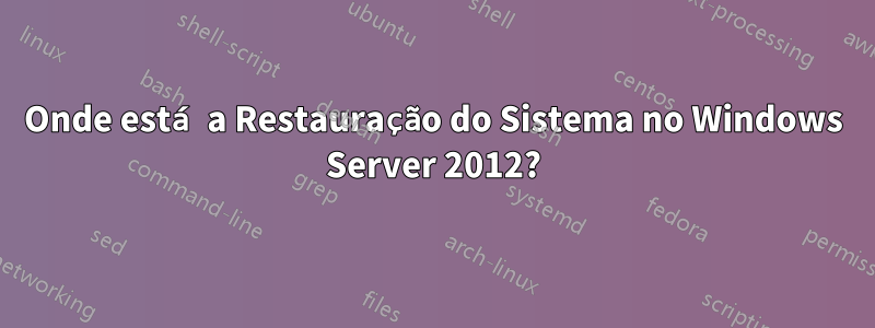 Onde está a Restauração do Sistema no Windows Server 2012?