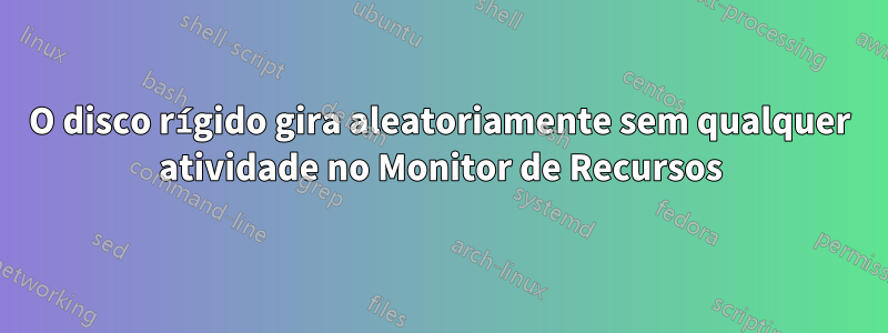 O disco rígido gira aleatoriamente sem qualquer atividade no Monitor de Recursos