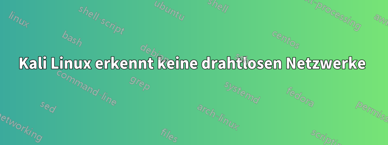 Kali Linux erkennt keine drahtlosen Netzwerke