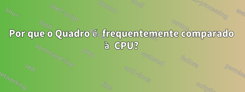 Por que o Quadro é frequentemente comparado à CPU?