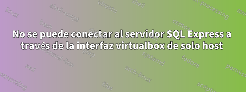 No se puede conectar al servidor SQL Express a través de la interfaz virtualbox de solo host