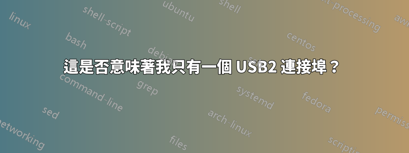 這是否意味著我只有一個 USB2 連接埠？