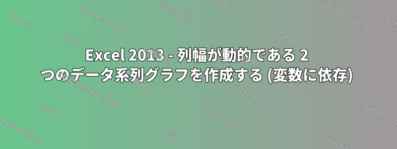 Excel 2013 - 列幅が動的である 2 つのデータ系列グラフを作成する (変数に依存)