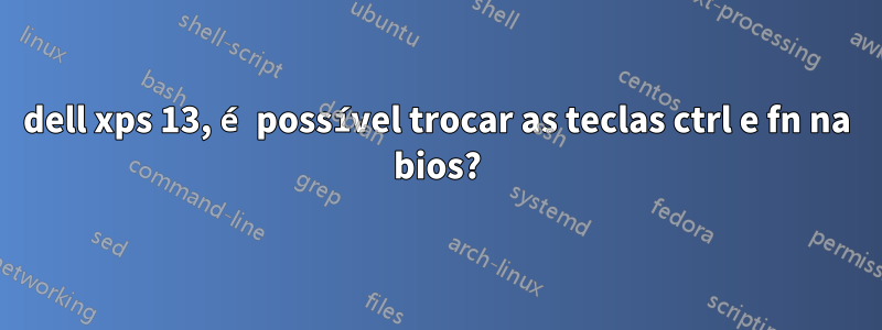 dell xps 13, é possível trocar as teclas ctrl e fn na bios?