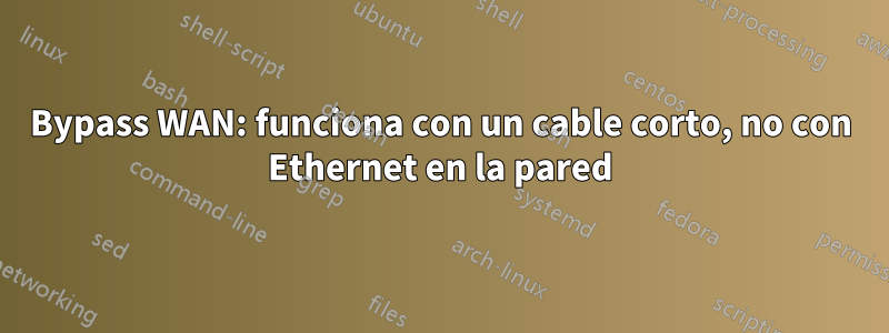 Bypass WAN: funciona con un cable corto, no con Ethernet en la pared