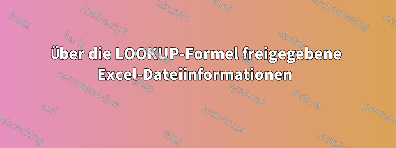 Über die LOOKUP-Formel freigegebene Excel-Dateiinformationen 