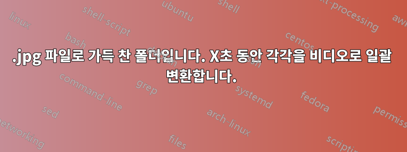 .jpg 파일로 가득 찬 폴더입니다. X초 동안 각각을 비디오로 일괄 변환합니다.