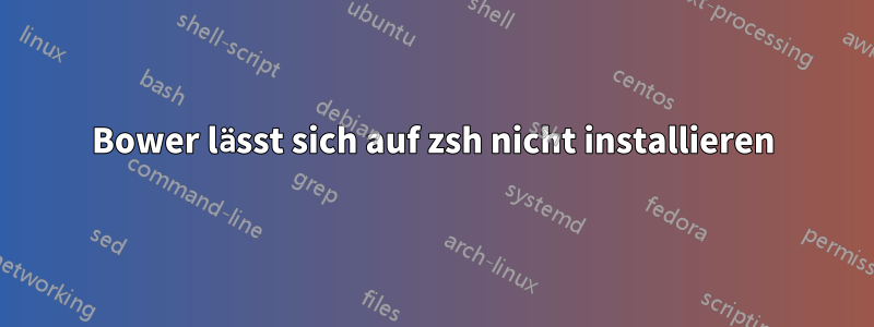 Bower lässt sich auf zsh nicht installieren