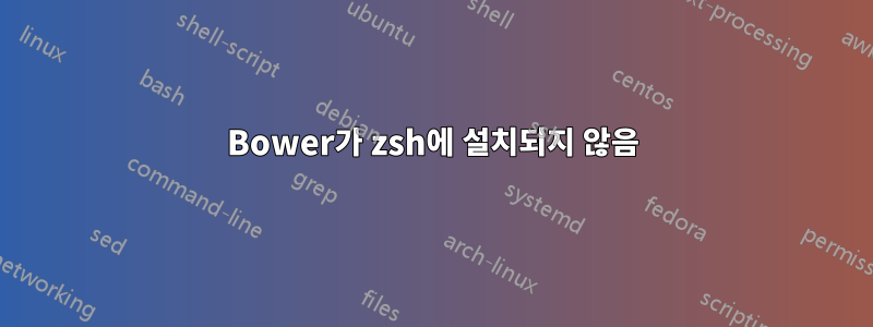 Bower가 zsh에 설치되지 않음