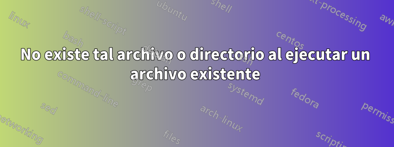 No existe tal archivo o directorio al ejecutar un archivo existente