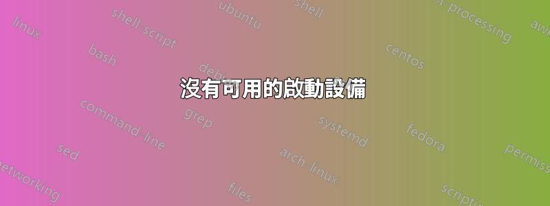 沒有可用的啟動設備